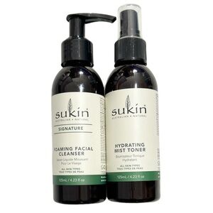 NEW Sukin Foaming Facial Cleanser 125 mL and Skin Hydrating Mist Toner 125 mL